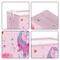 Adorable Pink Unicorn Basket for Girls Rectangle Cloud Star Heart Shelf Basket Clothes Books Toy Storage Cube, 21L